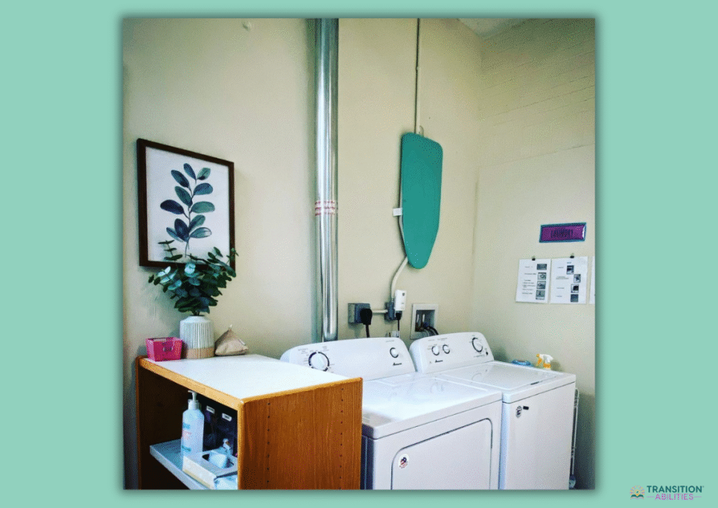 Classroom laundry area for life skills instruction