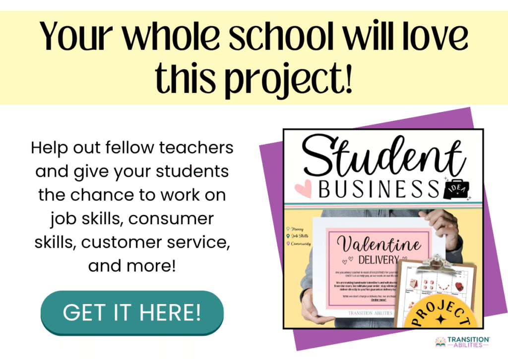 Student business Valentine delivery project poster for schools