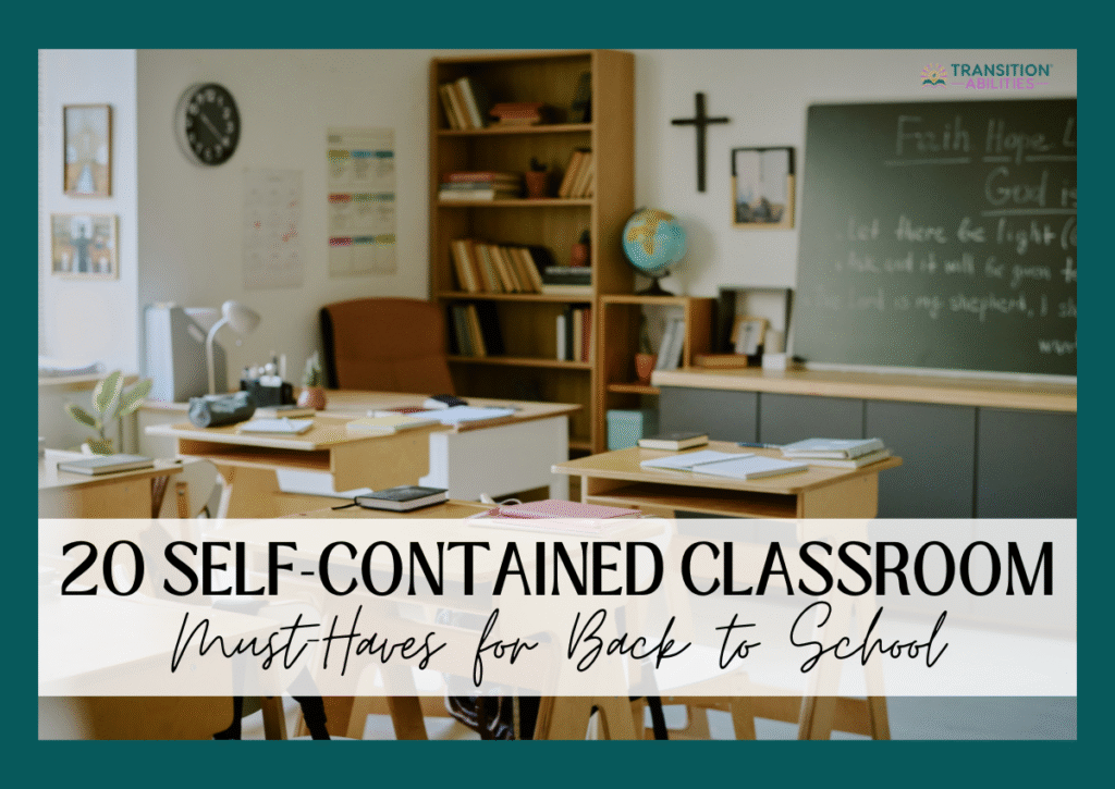 Empty self-contained classroom ready for back to school