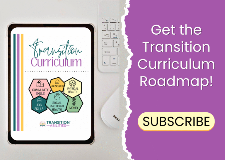 Transition curriculum roadmap on tablet screen
