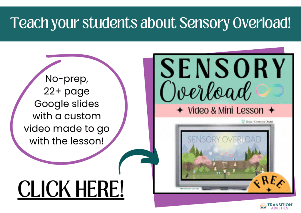 Sensory overload lesson slides and video preview graphic
