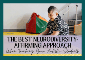 Student sitting on floor during neurodiversity-affirming teaching activity