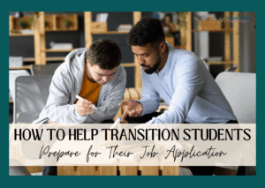 A teacher helping a student prepare a job application