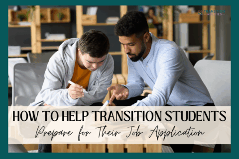 A teacher helping a student prepare a job application