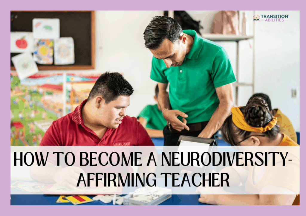 A teacher works with students during a classroom activity.