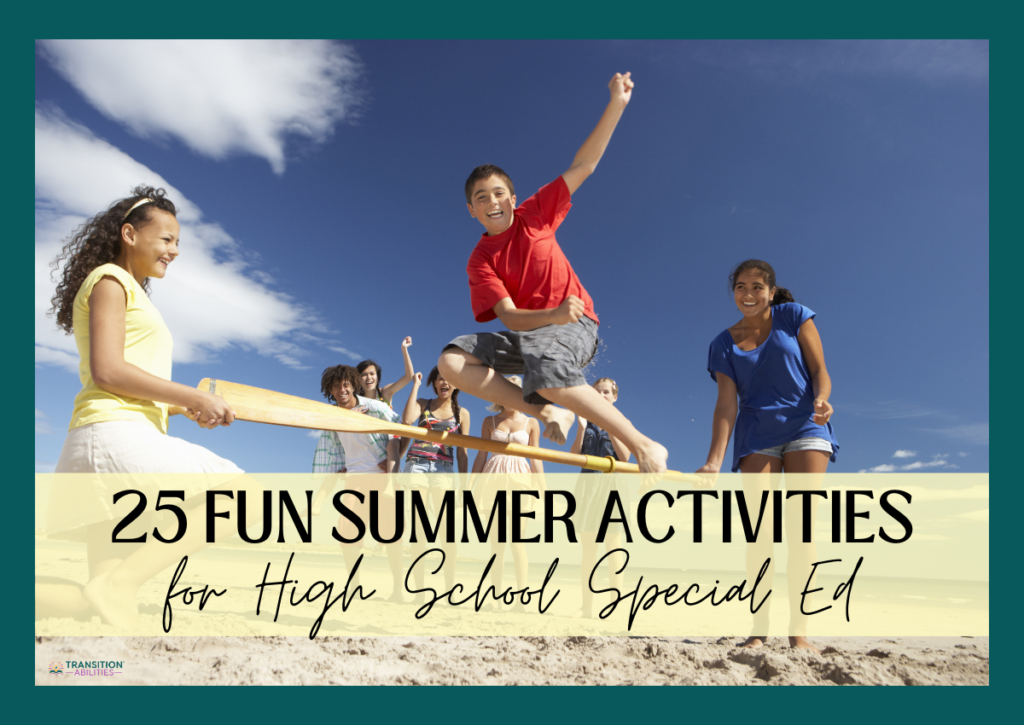 A group of teens playing a beach game with wooden sticks, one boy mid-jump over a stick